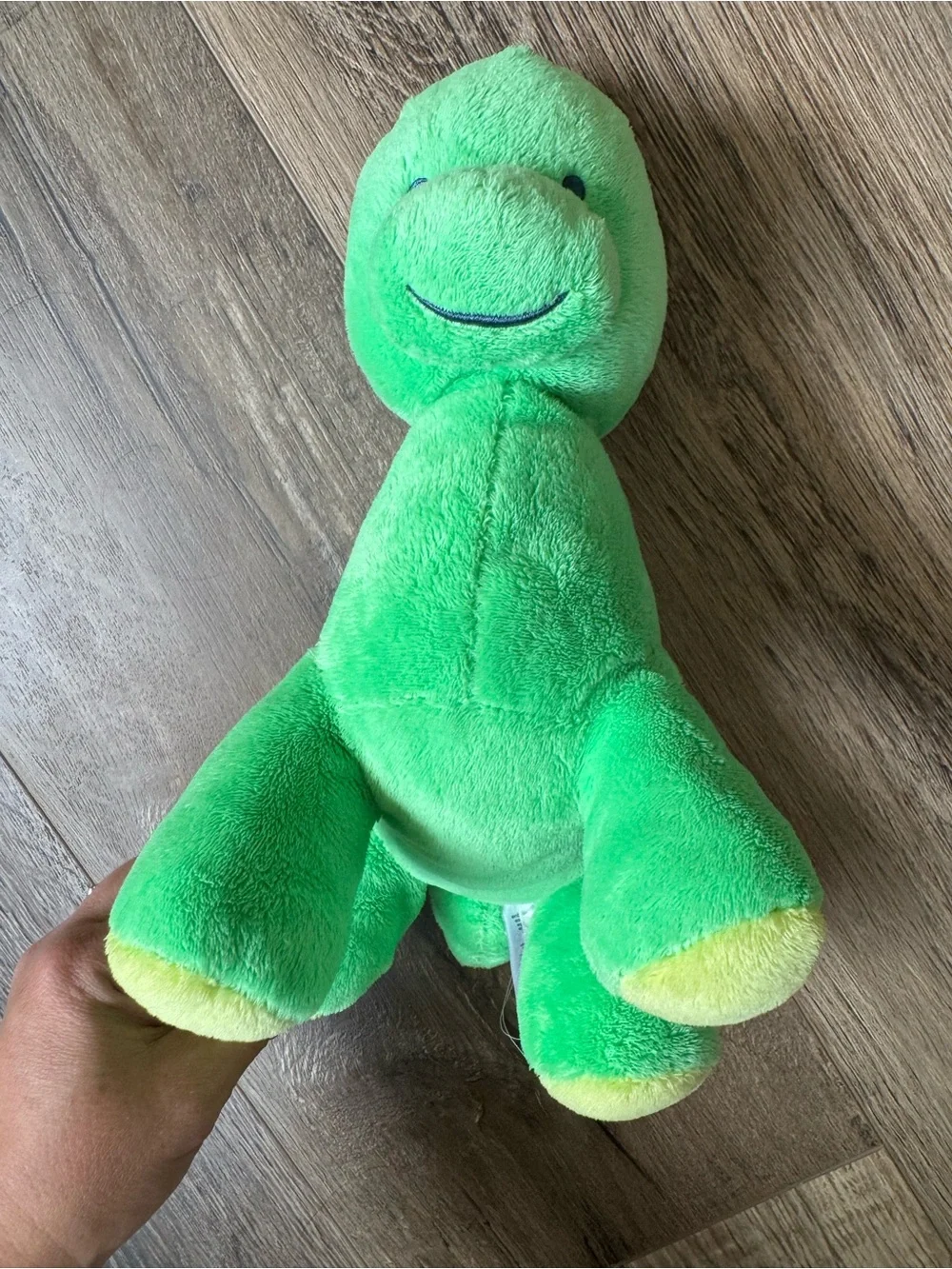 🦖Carter's Bright Green Plush Dinosaur with Yellow Spots - Music Box